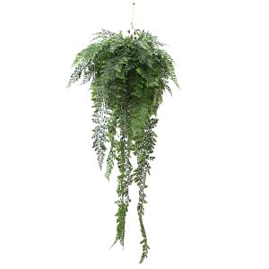 ARTIFICIAL HANGING FERN 70CM COMPLETE WITH BASKET