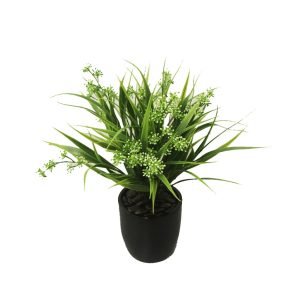 Double Grass Bush with white flower 35cm in rcp11