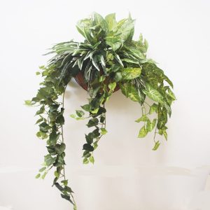 Puff Syngonium Mix fern Basket B - artificial hanging plant