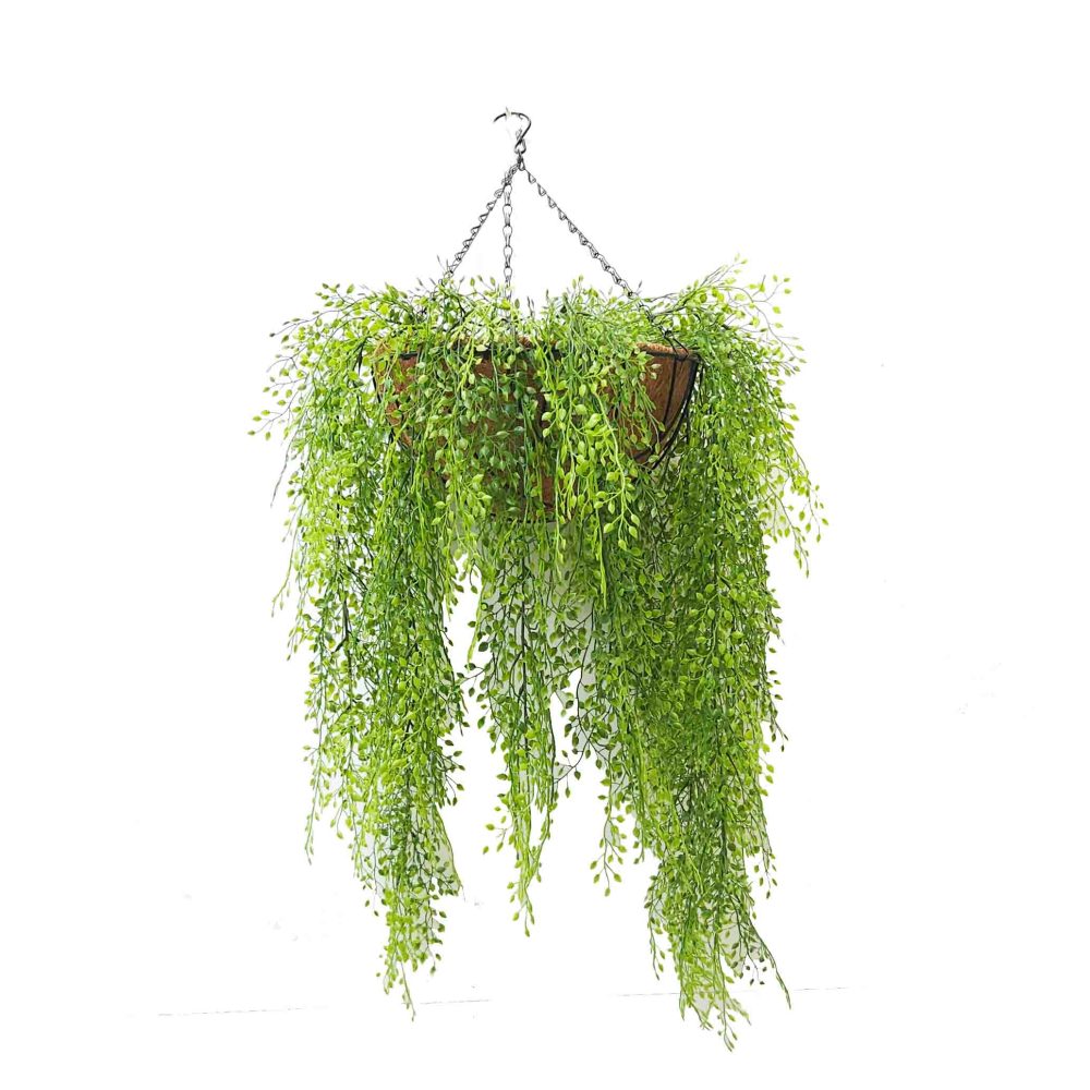 hanging fake plants | hanging plant basket | uv resistant outdoor plants | murraya fern | fake plants