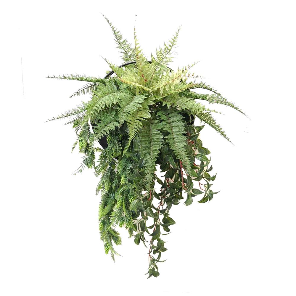 leather fern | artificial fern | artificial hanging plants | fake fern | UV resistant plants | hanging planter | faux hanging plants | plants décor