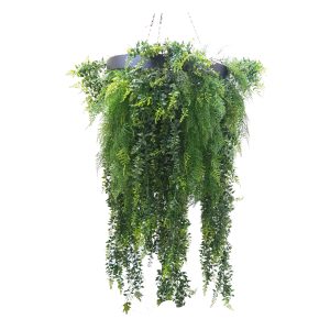 hanging fern | lush fern | artificial fern | fake hanging fern | bakers fern | chandelier | hanging plants chandelier | faux hanging fern | fake plants | artificial plants